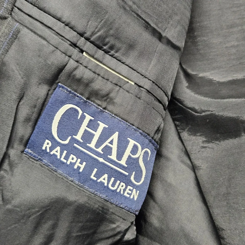 Chaps Ralph Lauren Blazer‎ Mens Large Gray Pinstripe 2 Button Sport Coat